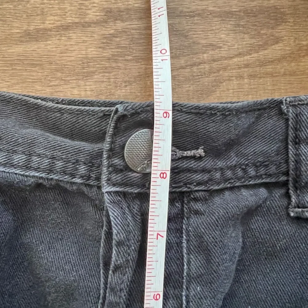 Free People Denim Shorts Size 29 Black Cutoff Raw Hem Distressed Button Fly